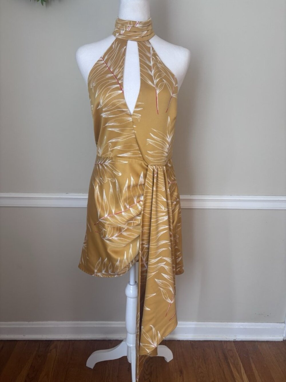 Camila Coelho Womens Size M Antonia Yellow Mini Dress Sleeveless